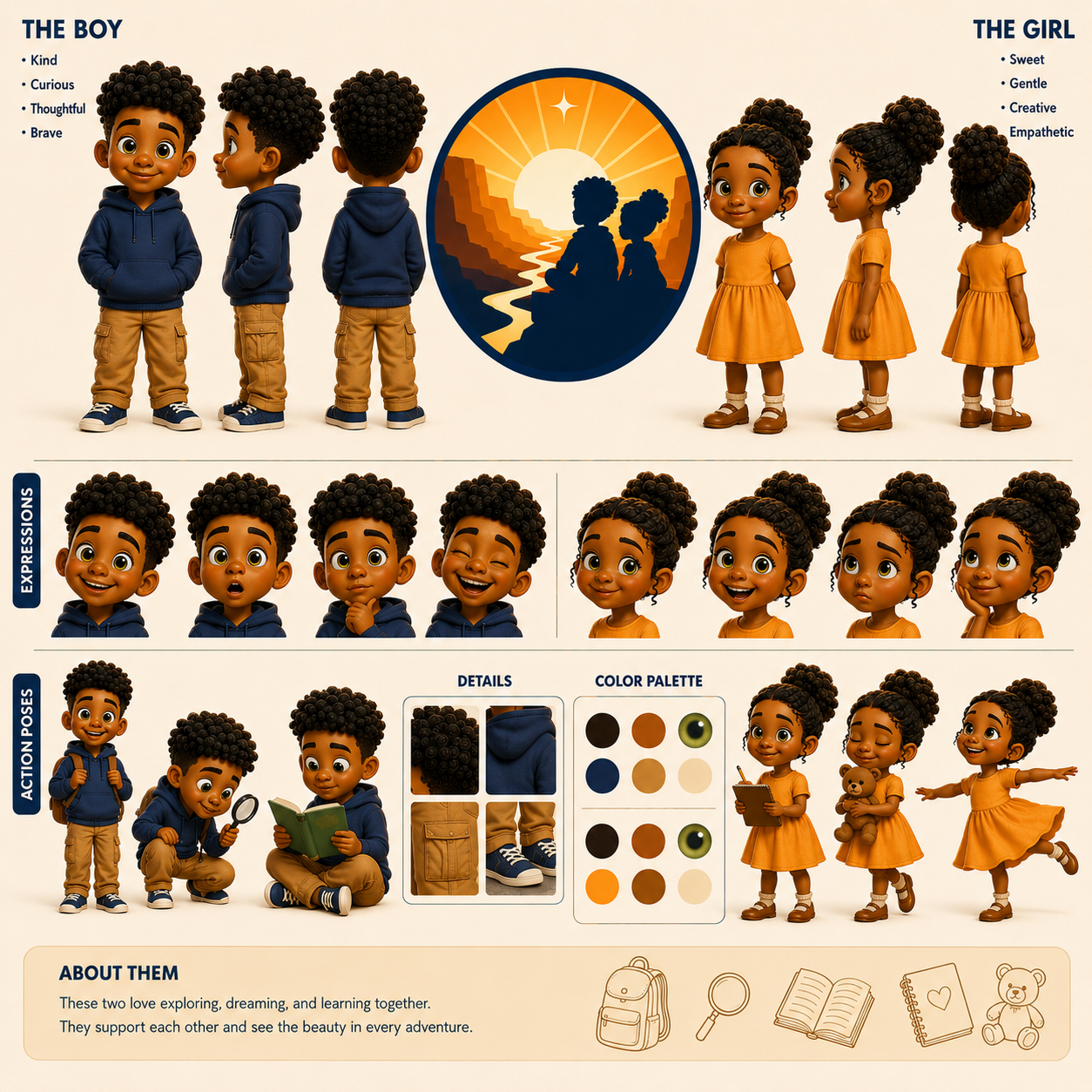 Reusable character model sheet